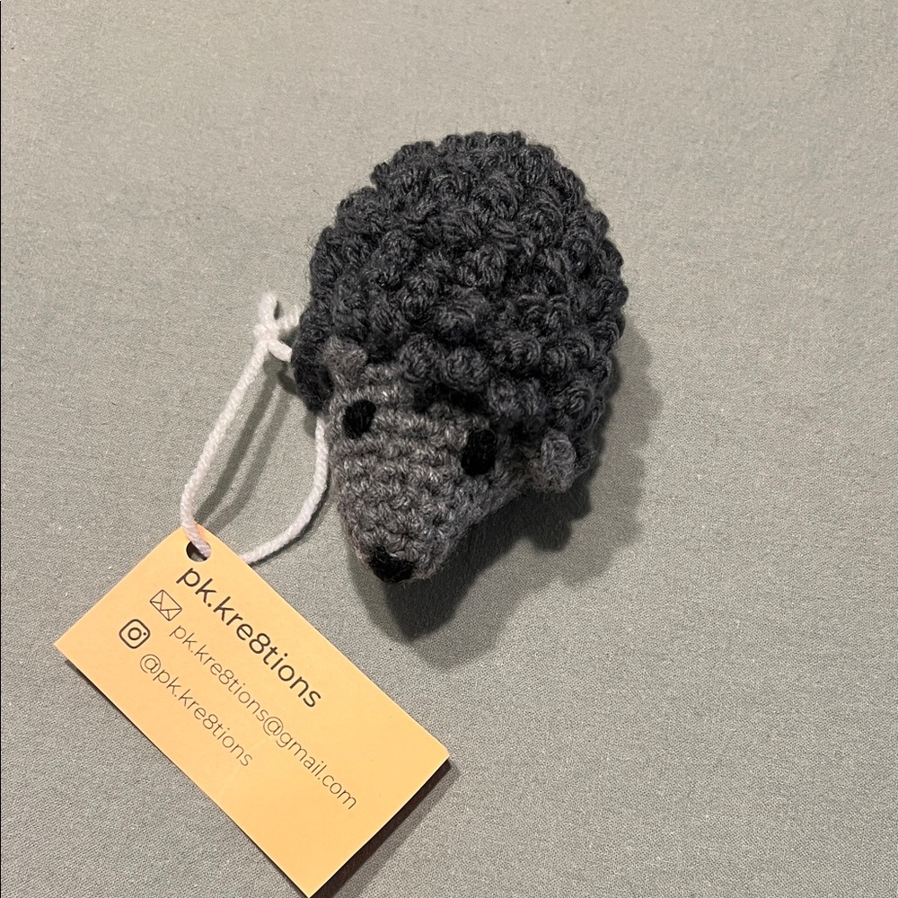 Hand Crochet Gray Crochet Hedgehog